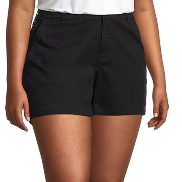 a.n.a. Women's Plus-Size 26 4.5" Mid Rise Chino Short - BLACK - Picture 2 of 11